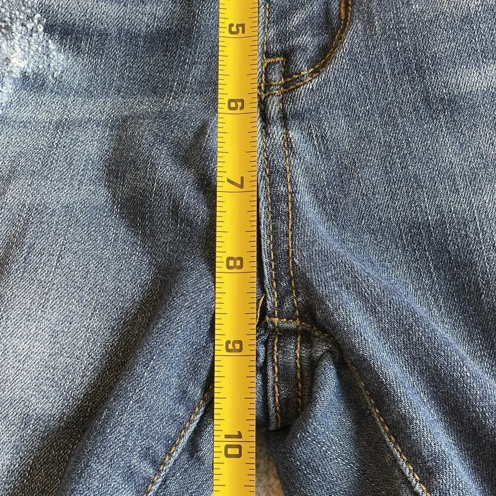 Judy Blue Relaxed Fit Skinny Distressed Denim Jean Womens 9/29 Mid Rise Shredded